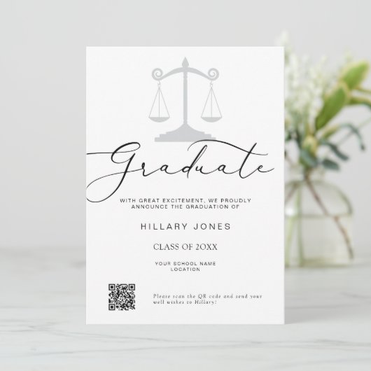 Kalligrafie des modernen Minimalistischen Abschlus Ankündigung (Stehend Vorderseite)