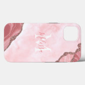 Kalligrafie des rosa Glitzer Case-Mate iPhone Hülle (Rückseite (Horizontal))