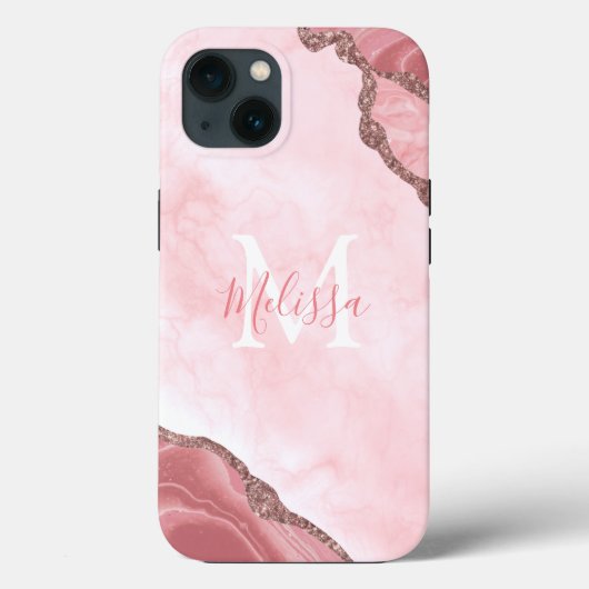 Kalligrafie des rosa Glitzer Case-Mate iPhone Hülle (Rückseite)
