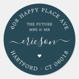 Kalligrafie Die zukünftige Hochzeitsstimmung - Rüc Runder Aufkleber