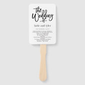 Kalligrafie-EDITABLE-FARBEN-Hochzeitsprogramm Fächer (Vorderseite)