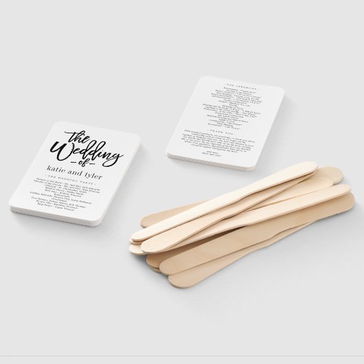 Kalligrafie-EDITABLE-FARBEN-Hochzeitsprogramm Fächer (Non-assembled)