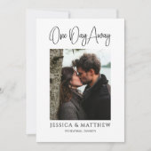 Kalligrafie Ein Tag weg Foto Probe Dinner Einladung (Vorderseite)