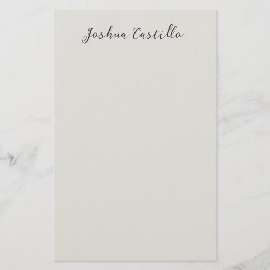 Kalligrafie Einfach Grau Professioneller Name Briefpapier (Vorderseite)