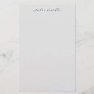 Kalligrafie Einfach Grau Professioneller Name Briefpapier