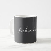 Kalligrafie Einfach Grau Professioneller Name Kaffeetasse (Vorderseite Links)