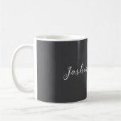 Kalligrafie Einfach Grau Professioneller Name Kaffeetasse (Links)