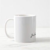 Kalligrafie Einfach Grau Professioneller Name Kaffeetasse (Links)