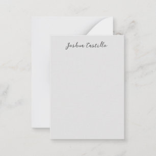 Kalligrafie Einfach Grau Professioneller Name Mitteilungskarte
