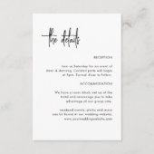Kalligrafie Einfache Hochzeitdetails Begleitkarte (Vorderseite)