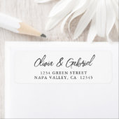 Kalligrafie. Einfache Hochzeitrücksendeadresse (Insitu)