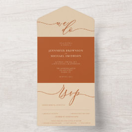 Kalligrafie Einfache Hochzeitsskripte, die wir all All In One Einladung