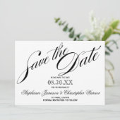 Kalligrafie Elegance Script Save the Date (Stehend Vorderseite)
