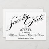Kalligrafie Elegance Script Save the Date (Vorne/Hinten)