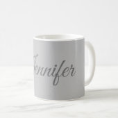 Kalligrafie Elegant Bold Retro Gray Dein Name Kaffeetasse (VorderseiteRechts)