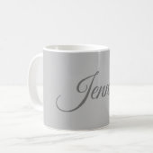 Kalligrafie Elegant Bold Retro Gray Dein Name Kaffeetasse (Vorderseite Links)