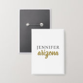 Kalligrafie Elegant Einfach Eigener Name Button (Vorderseite/Rückseite)