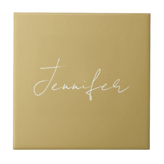 Kalligrafie Elegant Gold Farbe Schlicht Einfacher  Fliese