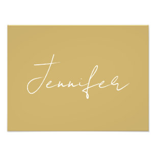 Kalligrafie Elegant Gold Farbe Schlicht Einfacher  Fotodruck