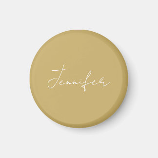 Kalligrafie Elegant Gold Farbe Schlicht Einfacher  Magnet