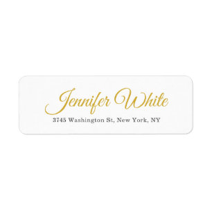 Kalligrafie Elegant Gold & Weiß Fett Retro Name