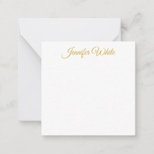 Kalligrafie Elegant Gold & Weiß Fett Retro Name Mitteilungskarte