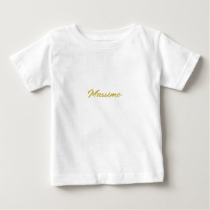 Kalligrafie Elegant Gold Weiß Schlicht Einfacher N Baby T-shirt