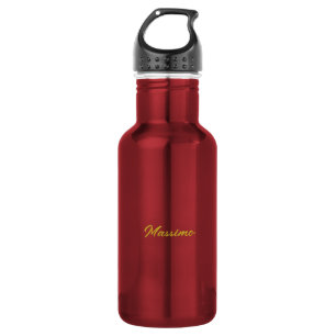 Kalligrafie Elegant Gold Weiß Schlicht Einfacher N Edelstahlflasche