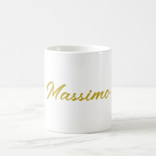 Kalligrafie Elegant Gold Weiß Schlicht Einfacher N Kaffeetasse