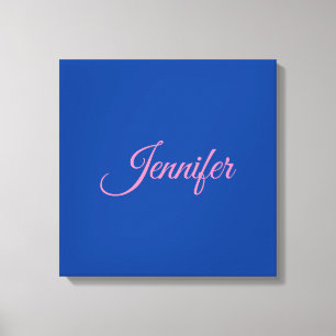 Kalligrafie Elegant Rosa Blau Benutzerdefinierter Leinwanddruck