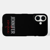 Kalligrafie Elegant Schlicht Name hinzufügen Case-Mate iPhone Hülle (Rückseite (Horizontal))