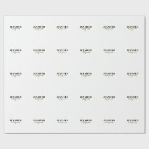 Kalligrafie Elegant Schlicht Name hinzufügen Geschenkpapier