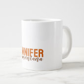 Kalligrafie Elegant Schlicht Name hinzufügen Jumbo-Tasse (Vorderseite Rechts)