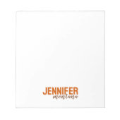 Kalligrafie Elegant Schlicht Name hinzufügen Notizblock (Vorderseite)