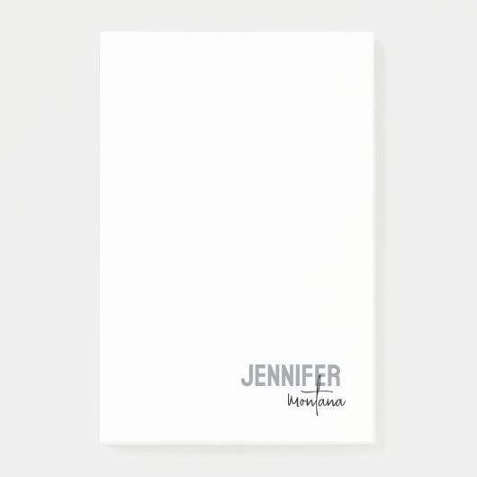 Kalligrafie Elegant Schlicht Name hinzufügen Post-it Klebezettel (Vorderseite)