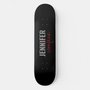 Kalligrafie Elegant Schlicht Name hinzufügen Skateboard