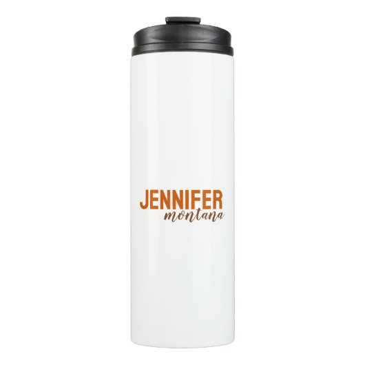 Kalligrafie Elegant Schlicht Name hinzufügen Thermosbecher (Vorderseite)