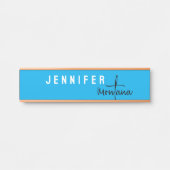 Kalligrafie Elegant Schlicht Name hinzufügen Türschild (Vorderseite )