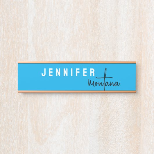 Kalligrafie Elegant Schlicht Name hinzufügen Türschild (Vorderseite )