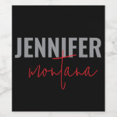 Kalligrafie Elegant Schlicht Name hinzufügen Weinetikett (Einzelnes Label)