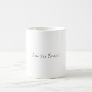 Kalligrafie Elegant Schwarz & Weiß Schlicht Einfac Kaffeetasse