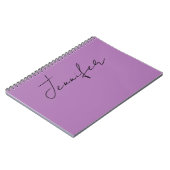 Kalligrafie Elegante Lavender Schlicht Einfache Be Notizblock (Linke Seite)
