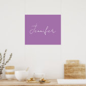 Kalligrafie Elegante Lavender Schlicht Einfache Be Poster (Küche)
