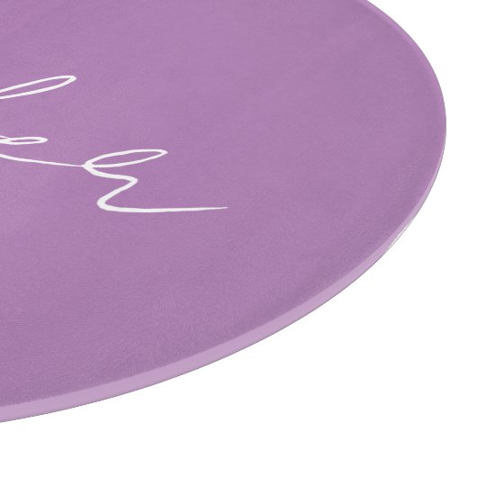 Kalligrafie Elegante Lavender Schlicht Einfache Be Schneidebrett (Ecke)
