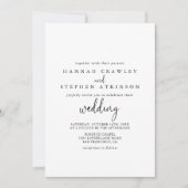 Kalligrafie Elegante Script Front & Back Wedding Einladung (Vorderseite)