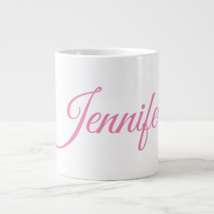 Kalligrafie Eleganter Rosa Weißer Individuelle Nam Jumbo-Tasse