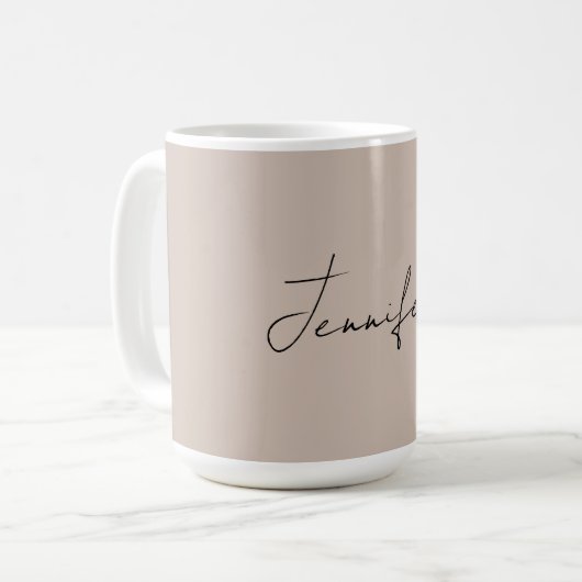 Kalligrafie Eleganter Schlichter einfacher Name Kaffeetasse (Vorderseite Links)
