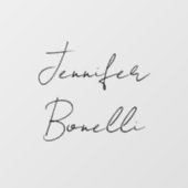 Kalligrafie Eleganter Schwarz-weißer Schlichter Na Fensteraufkleber (Blatt)