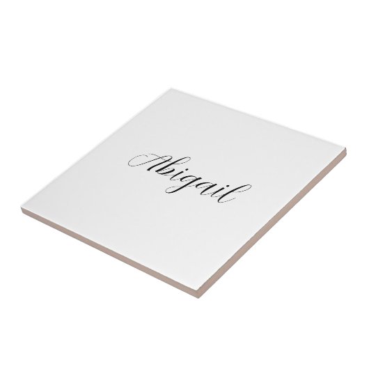 Kalligrafie Eleganter Schwarz-weißer Schlichter Na Fliese (Seite)