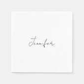 Kalligrafie Eleganter Schwarz-weißer Schlichter Na Serviette (Vorderseite)